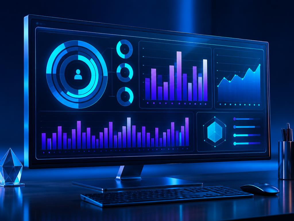 Futuristic circular skill analytics illustration